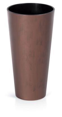 Ghiveci cu inserție Tubus Slim Corten, aspect arămiu, 25x47,6 cm