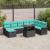 Set de canapele pentru grădină cu pernă 9 pcs Negru Rattan poli GartenMobel Dekor
