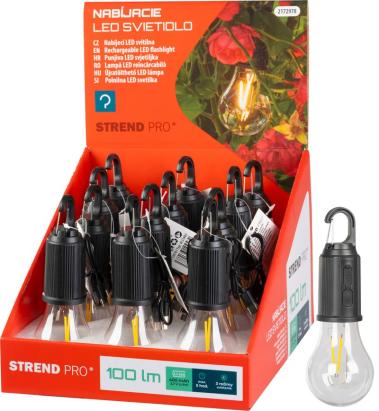 Lampă LED camping Strend Pro, reîncărcabilă USB-C, 100 lm, IP44