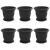 Ghivece pentru plante 6 pcs Negru Ø 26 x 21.5 cm Plastic GartenMobel Dekor