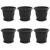 Ghivece pentru plante 6 pcs Negru Ø 30 x 25 cm Plastic GartenMobel Dekor