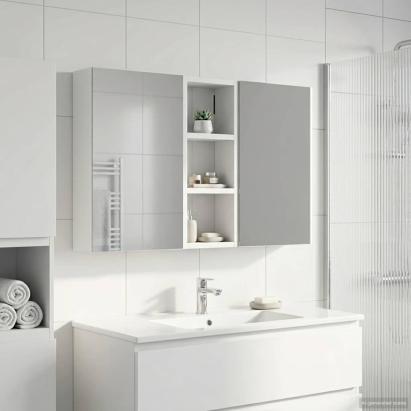 Set dulap baie cu raft 3 pcs 80 x 10,5 x 50 cm Lemn compozit GartenMobel Dekor