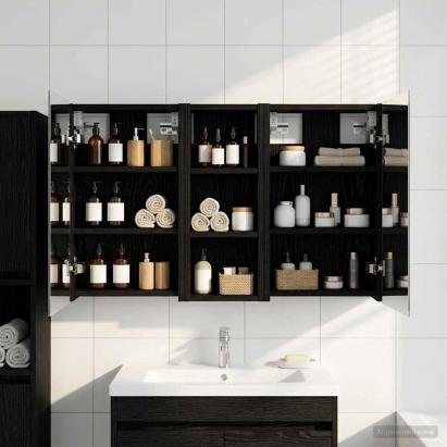 Set dulap baie cu raft 3 pcs 80 x 10,5 x 50 cm Lemn compozit GartenMobel Dekor