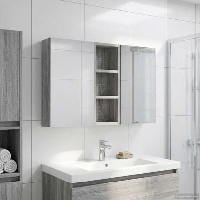 Set dulap baie cu raft 3 pcs 80 x 10,5 x 50 cm Lemn compozit GartenMobel Dekor