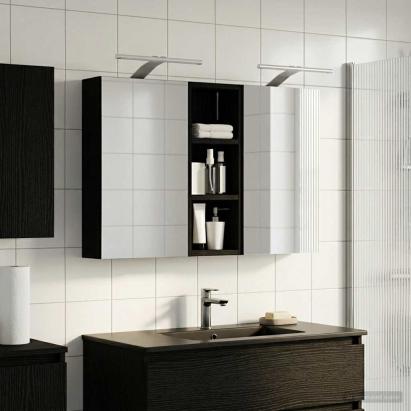 Set dulap baie cu raft 3 pcs 80 x 10,5 x 50 cm Lemn compozit GartenMobel Dekor