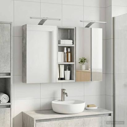 Set dulap baie cu raft 3 pcs 80 x 10,5 x 50 cm Lemn compozit GartenMobel Dekor