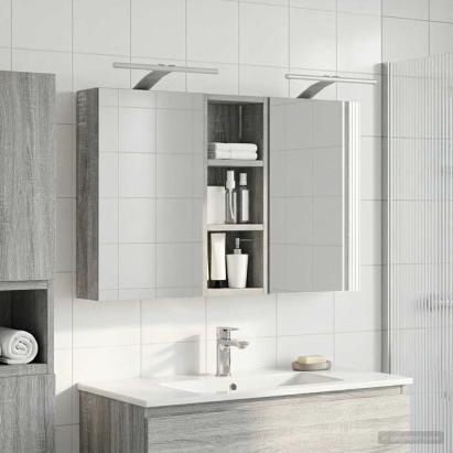 Set dulap baie cu raft 3 pcs 80 x 10,5 x 50 cm Lemn compozit GartenMobel Dekor