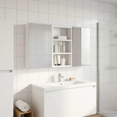 Set dulap baie cu raft 3 pcs 90 x 10,5 x 50 cm Lemn compozit GartenMobel Dekor