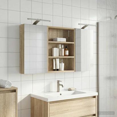 Set dulap baie cu raft 3 pcs 100 x 10,5 x 50 cm Lemn compozit GartenMobel Dekor