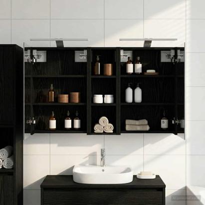 Set dulap baie cu raft 3 pcs 100 x 10,5 x 60,5 cm Lemn compozit GartenMobel Dekor