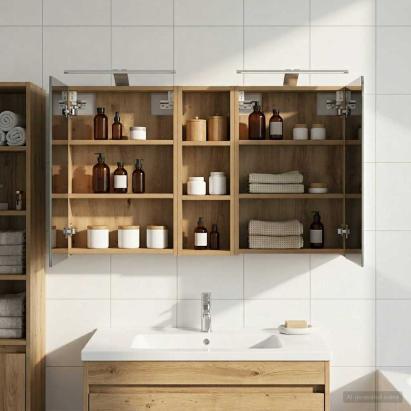 Set dulap baie cu raft 3 pcs 100 x 10,5 x 60,5 cm Lemn compozit GartenMobel Dekor