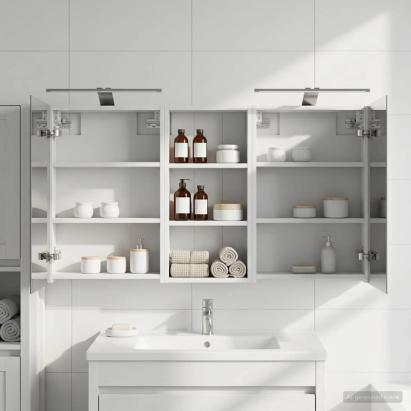 Set dulap baie cu raft 3 pcs 110 x 10,5 x 60,5 cm Lemn compozit GartenMobel Dekor