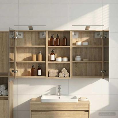 Set dulap baie cu raft 3 pcs 110 x 10,5 x 60,5 cm Lemn compozit GartenMobel Dekor