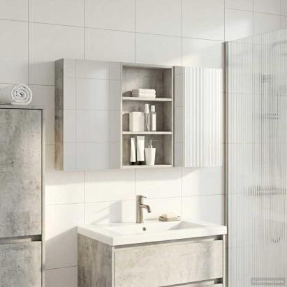 Set dulap baie cu raft 3 pcs 120 x 10,5 x 60,5 cm Lemn compozit GartenMobel Dekor