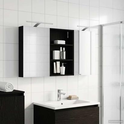 Set dulap baie cu raft 3 pcs 120 x 10,5 x 60,5 cm Lemn compozit GartenMobel Dekor