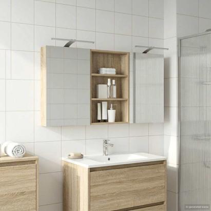 Set dulap baie cu raft 3 pcs 120 x 10,5 x 60,5 cm Lemn compozit GartenMobel Dekor