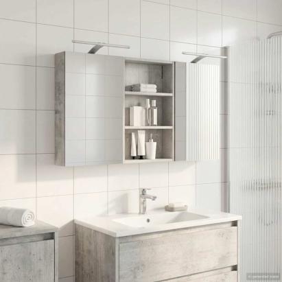 Set dulap baie cu raft 3 pcs 120 x 10,5 x 60,5 cm Lemn compozit GartenMobel Dekor