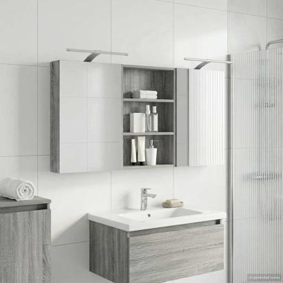 Set dulap baie cu raft 3 pcs 120 x 10,5 x 60,5 cm Lemn compozit GartenMobel Dekor