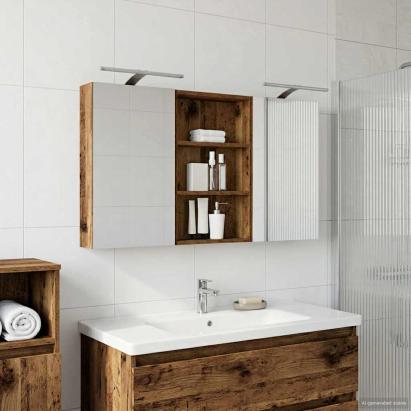 Set dulap baie cu raft 3 pcs 120 x 10,5 x 60,5 cm Lemn compozit GartenMobel Dekor