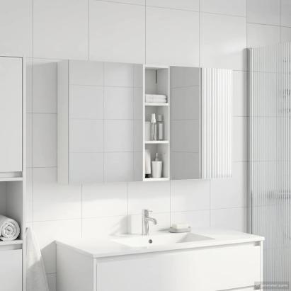 Set dulap baie cu raft 3 pcs 120 x 14,5 x 70 cm Lemn compozit GartenMobel Dekor