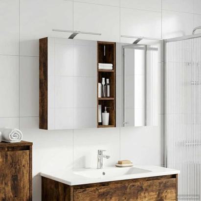 Set dulap baie cu raft 3 pcs 120 x 14,5 x 70 cm Lemn compozit GartenMobel Dekor