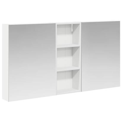 Set dulap baie cu raft 3 pcs 130 x 14,5 x 70 cm Lemn compozit GartenMobel Dekor