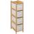 Dulap 5Five Tidy Box cu 5 rafturi, carton presat si bambus, 33x19x78 cm, bej