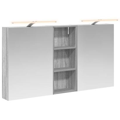 Set dulap baie cu raft 3 pcs 130 x 14,5 x 70 cm Lemn compozit GartenMobel Dekor