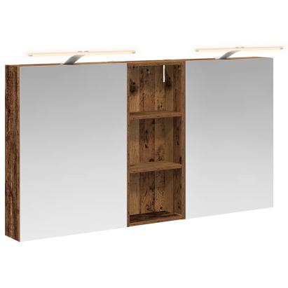 Set dulap baie cu raft 3 pcs 130 x 14,5 x 70 cm Lemn compozit GartenMobel Dekor