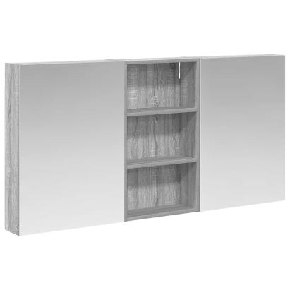 Set dulap baie cu raft 3 pcs 140 x 14,5 x 70 cm Lemn compozit GartenMobel Dekor