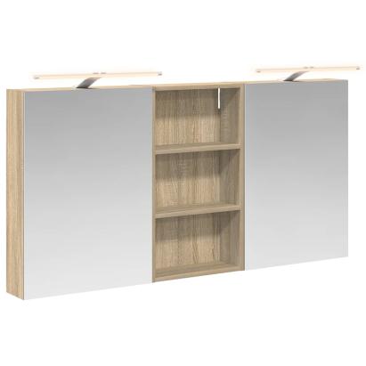 Set dulap baie cu raft 3 pcs 140 x 14,5 x 70 cm Lemn compozit GartenMobel Dekor