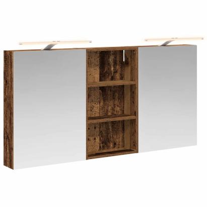 Set dulap baie cu raft 3 pcs 140 x 14,5 x 70 cm Lemn compozit GartenMobel Dekor