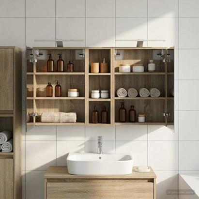 Set dulap baie pentru 3 pcs 106 x 16 x 62,5 cm Lemn compozit GartenMobel Dekor