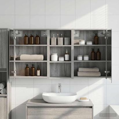 Set dulap baie pentru 3 pcs 116 x 16 x 62,5 cm Lemn compozit GartenMobel Dekor