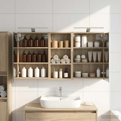 Set dulap baie pentru 3 pcs 116 x 16 x 62,5 cm Lemn compozit GartenMobel Dekor