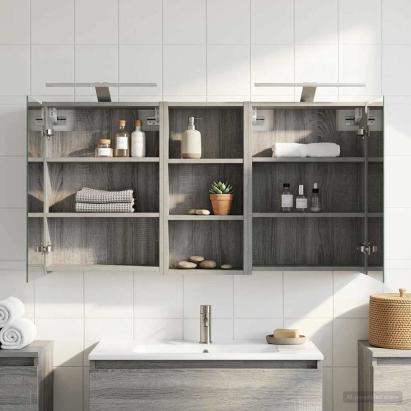 Set dulap baie pentru 3 pcs 116 x 16 x 62,5 cm Lemn compozit GartenMobel Dekor