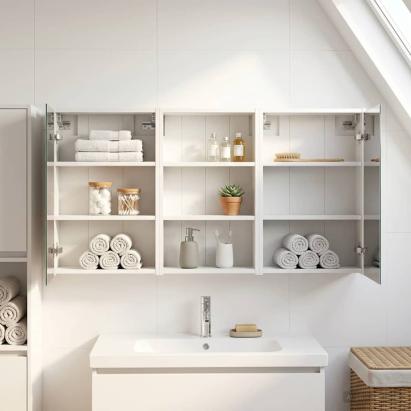 Set dulap baie cu raft 3 pcs 126 x 16 x 62.5 cm Lemn compozit GartenMobel Dekor