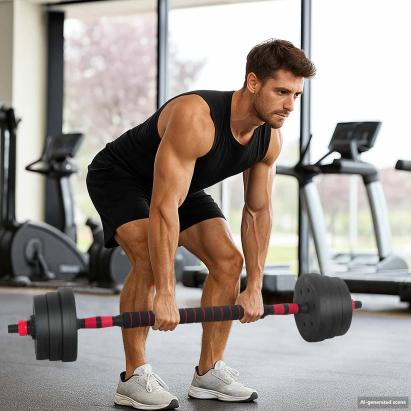 Set de Haltere 2 în 1 30kg Negru și roșu GartenMobel Dekor