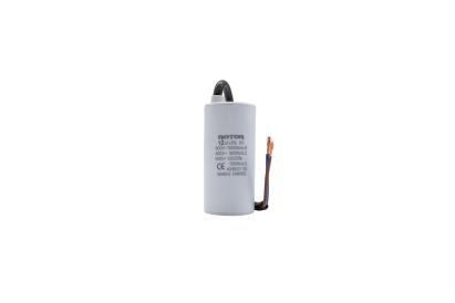 Condensator CBB60 12µF 450V cu fire, 35x62 mm, pentru motor Rotor