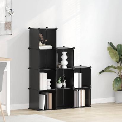 Organizator cub de depozitare, 9 cuburi, negru, PP GartenMobel Dekor