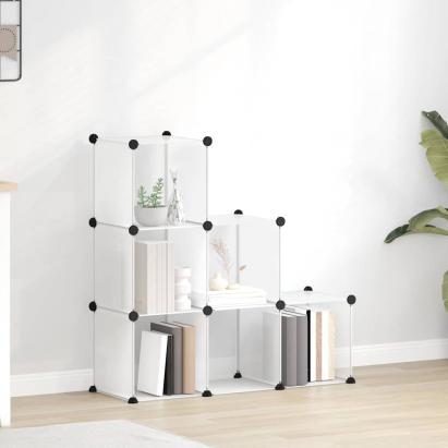 Organizator cub de depozitare, 6 cuburi, transparent, PP GartenMobel Dekor