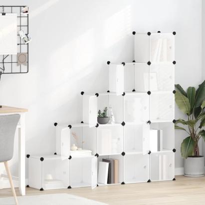Organizator cub de depozitare cu 15 cuburi și uși, PP transparent GartenMobel Dekor