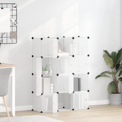 Organizator cub de depozitare cu 12 cuburi și uși, PP transparent GartenMobel Dekor