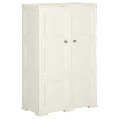 Dulap din plastic, 79x43x125 cm, vanilla ice, design de lemn GartenMobel Dekor