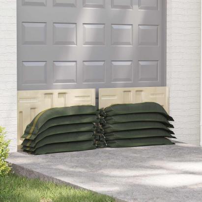 Saci cu nisip 10 pcs Verde închis 100 x 25 cm HDPE GartenMobel Dekor