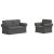 Set de canapea 2 pcs Gri închis 155 x 82 x 80 cm țesătură GartenMobel Dekor