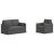 Set de canapea 2 pcs Gri închis 139 x 78 x 80 cm țesătură GartenMobel Dekor