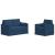 Set de canapea 2 pcs albastru 139 x 78 x 80 cm țesătură GartenMobel Dekor