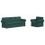 Set de canapea 2 pcs Verde închis 215 x 82 x 80 cm țesătură GartenMobel Dekor