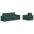 Set de canapea 2 pcs Verde închis 222 x 80 x 82 cm țesătură GartenMobel Dekor